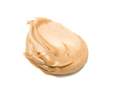 Stroke of nut butter on white background