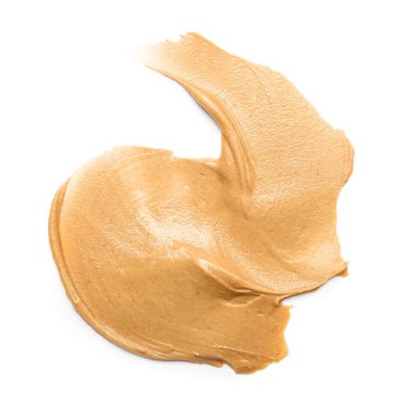 Stroke of nut butter on white background
