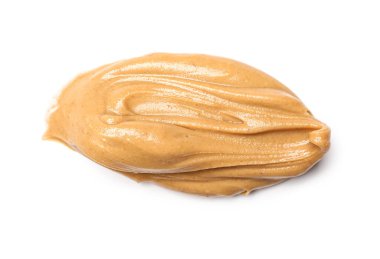 Sample of nut butter on white background