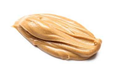 Sample of nut butter on white background