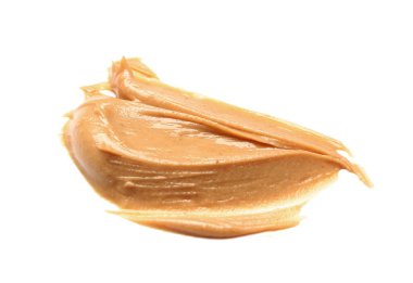 Sample of nut butter on white background