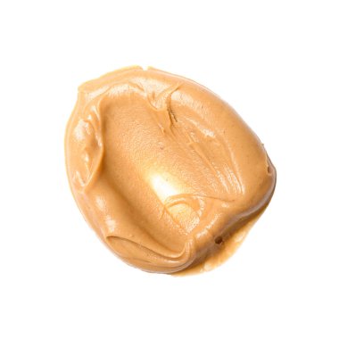 Sample of nut butter on white background