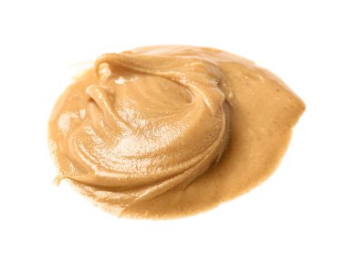 Sample of nut butter on white background