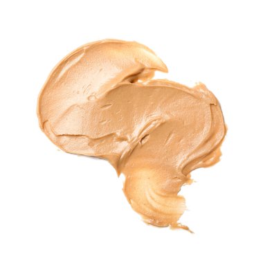Stroke of nut butter on white background
