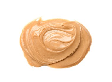 Sample of nut butter on white background