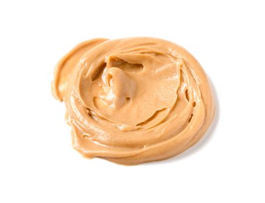 Sample of nut butter on white background