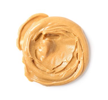 Sample of nut butter on white background