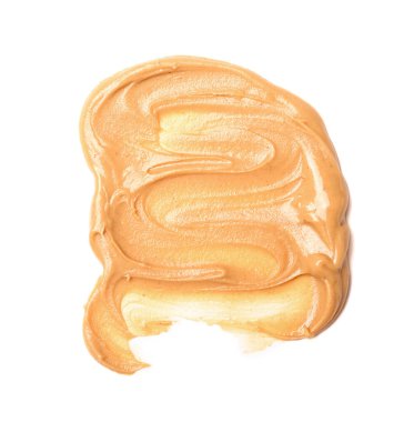 Stroke of nut butter on white background