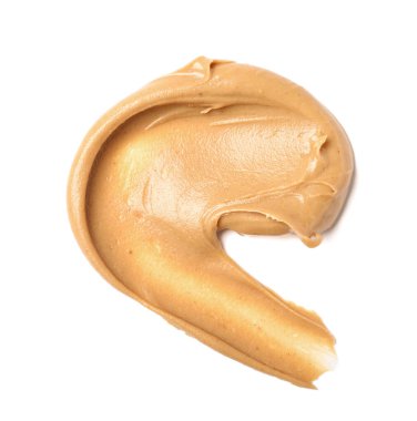Stroke of nut butter on white background