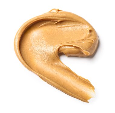 Stroke of nut butter on white background