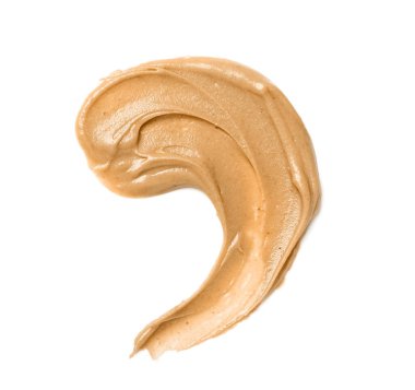 Stroke of nut butter on white background