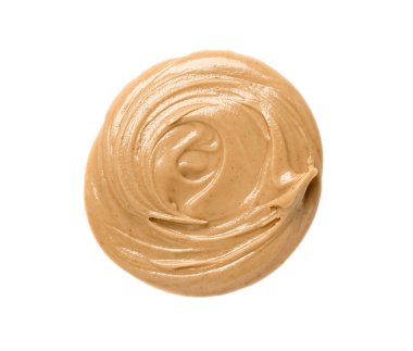Sample of nut butter on white background