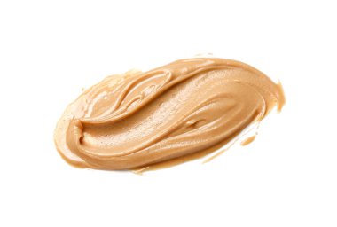 Stroke of nut butter on white background