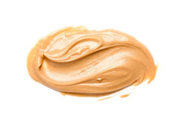 Stroke of nut butter on white background