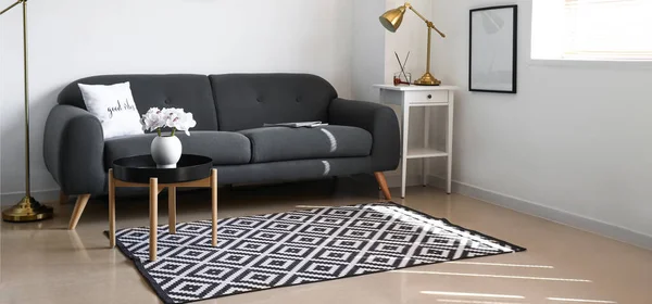 Comfortable Sofa Tables Carpet Modern Living Room —  Fotos de Stock