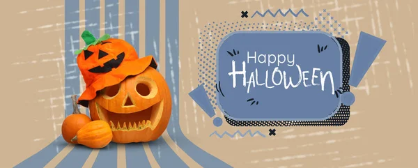Advertising Banner Halloween Party Pumpkins — Stockfoto