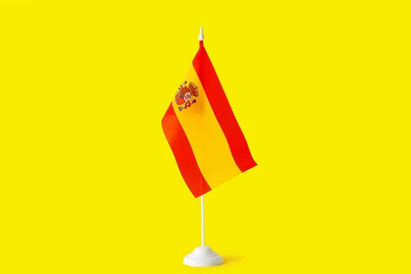 Flag Spain Yellow Background — стокове фото