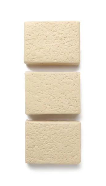 Pieces Tasty Sesame Halva Isolated White Background — Fotografia de Stock