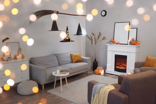 Interior Living Room Creative Decorations Halloween — Fotografia de Stock