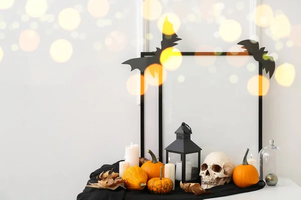 Stylish Decorations Halloween Celebration Table Room — Stockfoto