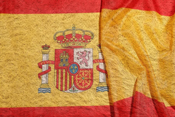 Υφή Υφάσματος Εκτύπωση Της Ισπανικής Σημαίας — Φωτογραφία Αρχείου