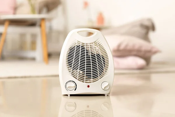 Electric Fan Heater Floor Living Room — Zdjęcie stockowe