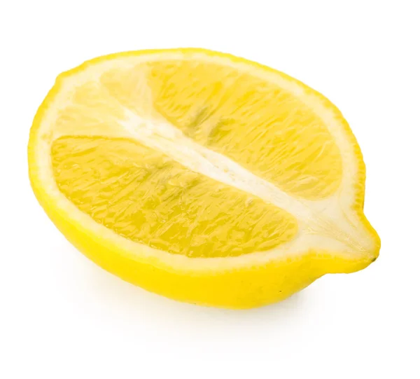 Hälfte Frische Zitrone Auf Weißem Hintergrund — Stockfoto