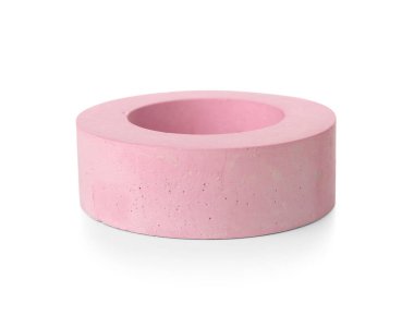 Decorative pink podium on white background