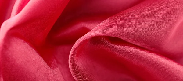Texture Bright Red Fabric Closeup — Stock Photo, Image