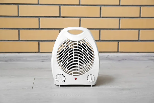 Electric Fan Heater Brick Wall — Stock Photo, Image