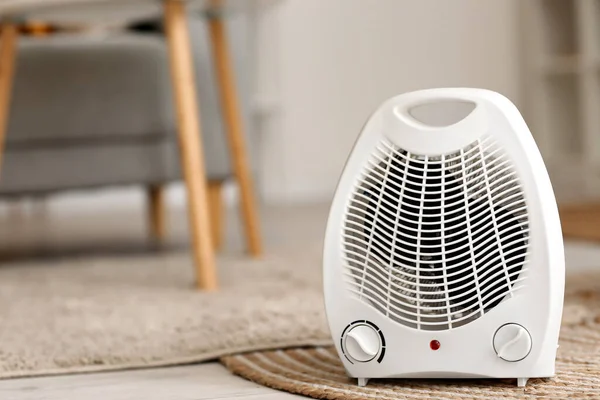 Electric Fan Heater Rug Living Room — Stock Photo, Image
