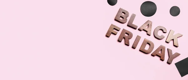 Text Black Friday Light Pink Background — Stock Photo, Image