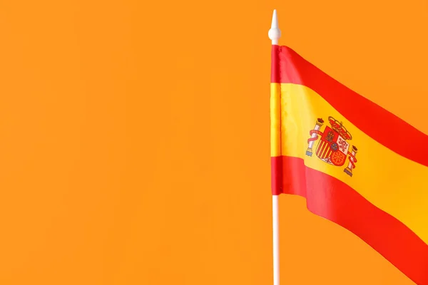 Nationalflagge Spaniens Auf Farbigem Hintergrund — Stockfoto