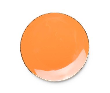 Empty ceramic plate isolated on white, top view