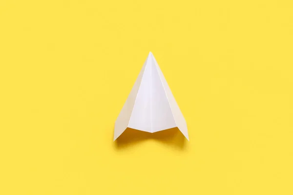 Paper Plane Yellow Background — Stock Photo, Image