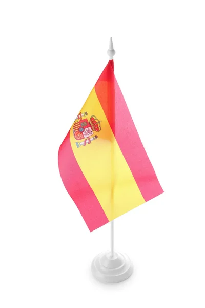 Σημαία Της Ισπανίας Που Απομονώνονται Λευκό Φόντο — Φωτογραφία Αρχείου