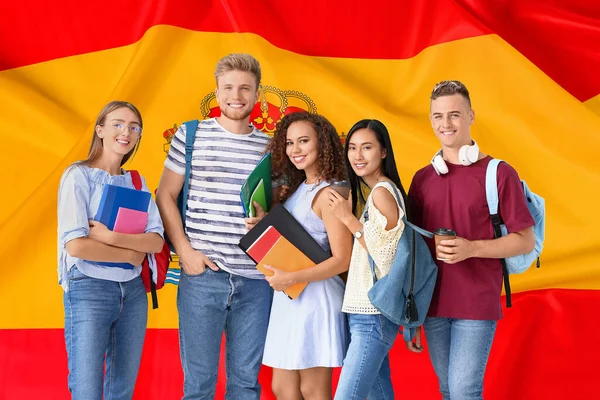 Grupo Estudantes Contra Bandeira Espanha — Fotografia de Stock