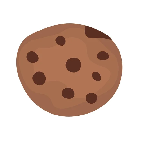 带有白色背景巧克力片的美味自制饼干 — 图库矢量图片