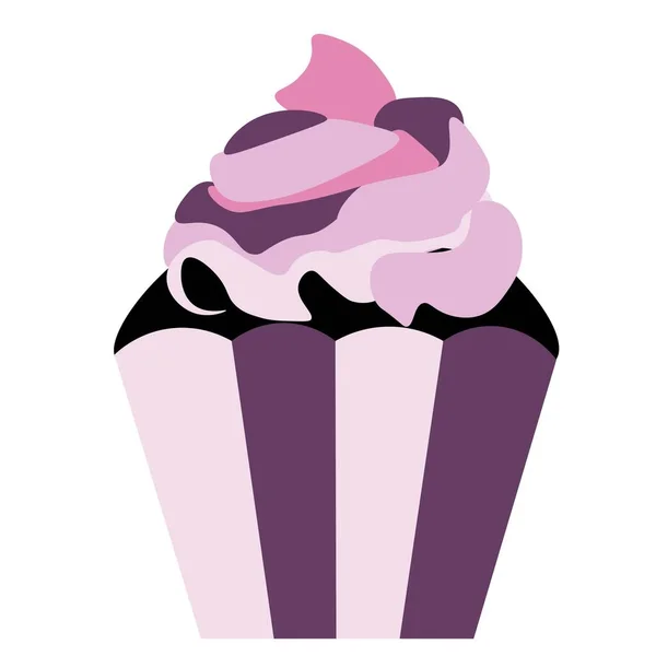 Delicioso Cupcake Sobre Fondo Blanco — Vector de stock