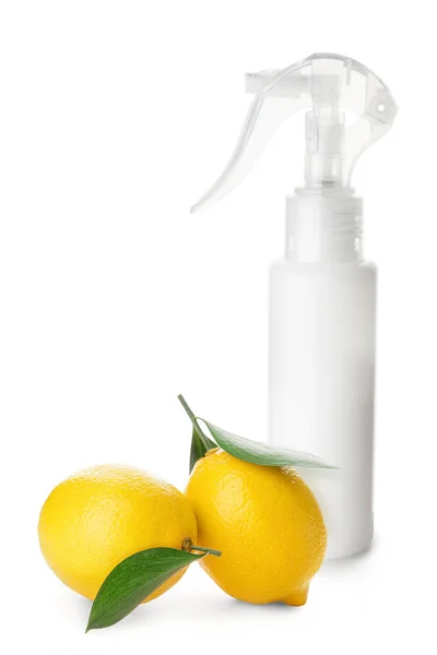 Пляшка Косметичного Продукту Лимонів Білому Тлі — стокове фото