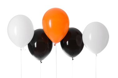 Beyaz arkaplanda Cadılar Bayramı balonları