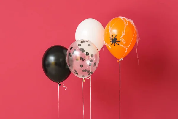 Halloween Balloons Red Background — Stock Photo, Image