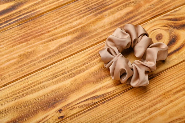 Silk Scrunchy Wooden Background — Stock Photo, Image