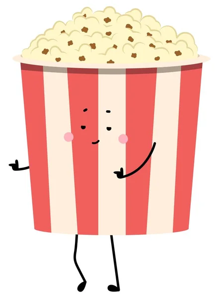 Coole Tasse Leckeres Popcorn Auf Weißem Hintergrund — Stockvektor