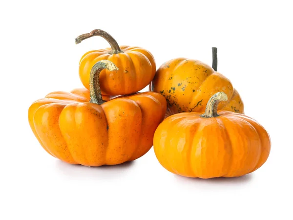 Heap Ripe Halloween Pumpkins White Background — Stock Photo, Image