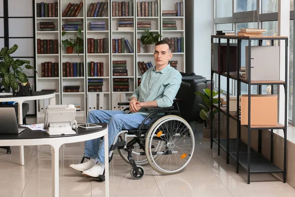 Young Man Physical Disability Office — Stock Photo, Image