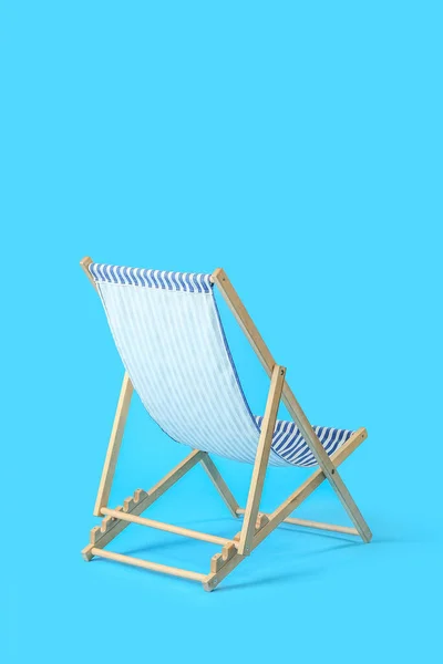 Beach Deck Chair Light Blue Background — Stock Photo, Image