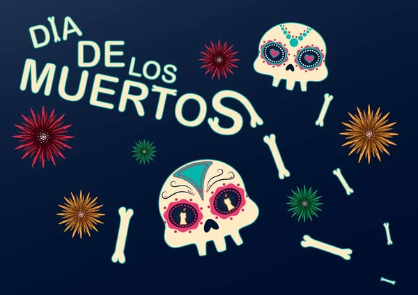 Bandiera Celebrazione Del Giorno Dei Morti Messico Dia Muertos — Vettoriale Stock