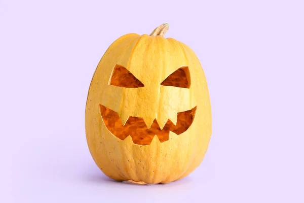 Jack Lantern Citrouille Sur Fond Lilas — Photo