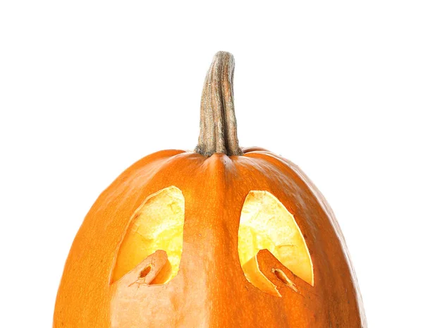 Jack Lantern Pumpkin White Background Closeup — Stock Photo, Image